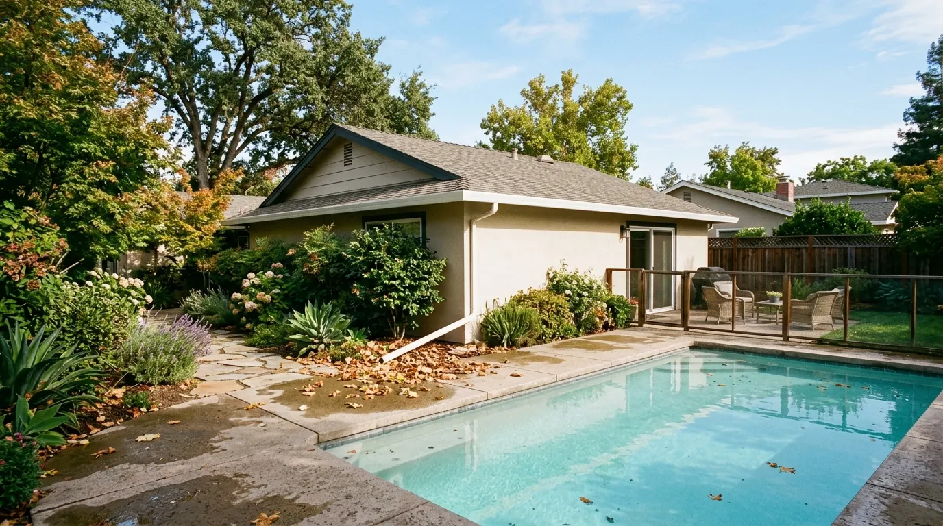 Gutter Maintenance for Sacramento Homes with Swimming Pools