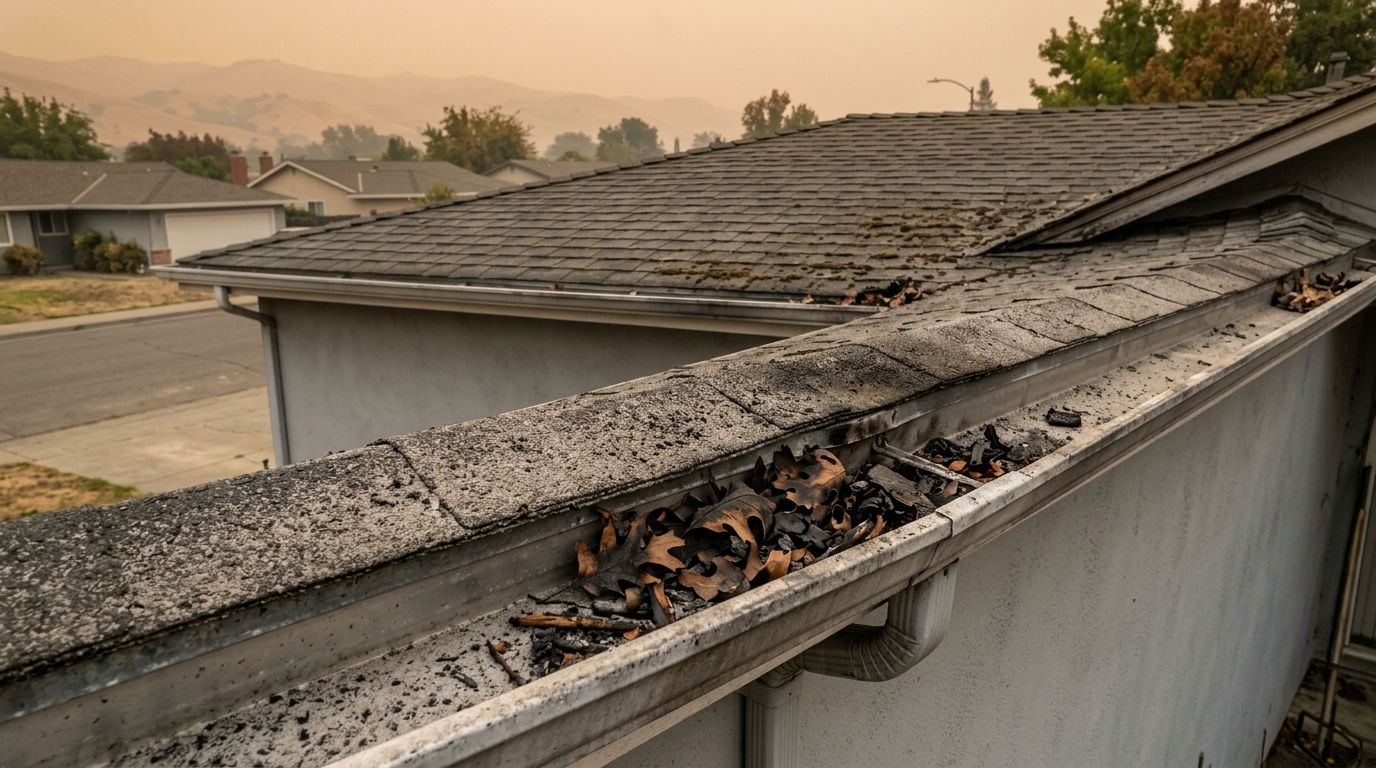 Post-Wildfire Gutter Cleanup Sacramento: How to Remove Smoke, Ash & Fire Retardant Safely (2026)